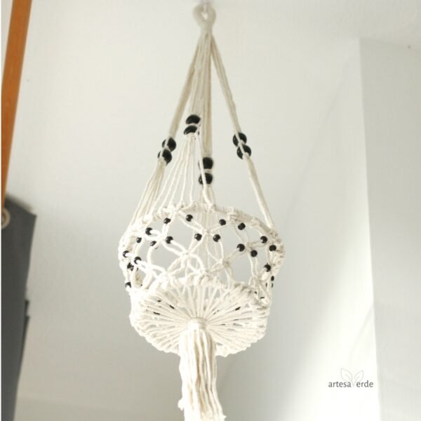 Macetero de Macrame Grande con Cuentas - Imagen 4